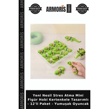 Armoris Yeni Nesil Stres Atma Mini Figür Hobi Kertenkele Tasarımlı - 12'li Paket - Yumuşak Oyuncak
