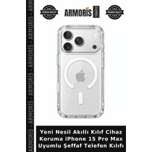 Armoris Yeni Nesil Akıllı Kılıf Cihaz Koruma iPhone 15 Pro Max Uyumlu Şeffaf Telefon Kılıfı