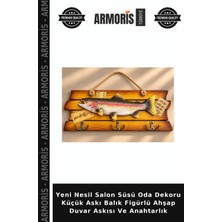 Armoris Yeni Nesil Salon Süsü Oda Dekoru Küçük Askı Balık Figürlü Ahşap Duvar Askısı ve Anahtarlık