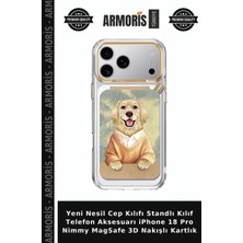 Armoris Yeni Nesil Cep Kılıfı Standlı Kılıf Telefon Aksesuarı iPhone 18 Pro Nimmy Magsafe 3D Nakışlı Kartlık