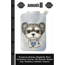 Armoris Premium Nimmy Magsafe Mavi Yorkshire Terrier 3D Standlı Model Cep Telefonu Telefon Tutucu