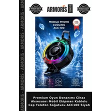 Armoris Premium Oyun Donanımı Cihaz Aksesuarı Mobil Ekipman Kablolu Cep Telefon Soğutucu ACC100 Siyah