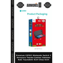 Armoris Premium Coteci Nintendo Switch 2 Koruyucu Taşıma Çantası Saklama Kabı Taşınabilir Kılıf Cihaz Kılıfı