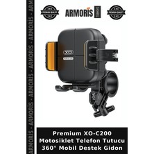 Armoris Premium XO-C200 Motosiklet Telefon Tutucu 360° Mobil Destek Gidon