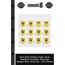 Armoris Yeni Nesil Silikon Figür Parti Hediyesi Karakter Oyuncak Sünger Bob Tasarımlı - 12'li Paket