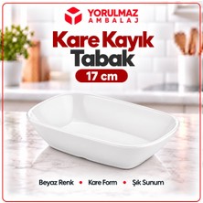 Yorulmaz Ambalaj 17 cm Termo Kare Kayık Tabak | Kırılmaz ve Şık Meze Sunum Tabağı