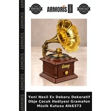 Armoris Yeni Nesil Ev Dekoru Dekoratif Obje Çocuk Hediyesi Gramafon Müzik Kutusu ALK6373