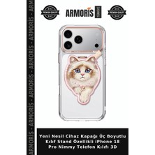 Armoris Yeni Nesil Cihaz Kapağı Üç Boyutlu Kılıf Stand Özellikli iPhone 18 Pro Nimmy Telefon Kılıfı 3D