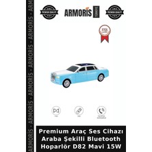 Armoris Premium Araç Ses Cihazı Araba Şekilli Bluetooth Hoparlör D82 Mavi 15W