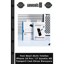 Armoris Yeni Nesil Akıllı Telefon iPhone 16 Pro / 17 Uyumlu Hd Temperli Cam Ekran Koruyucu