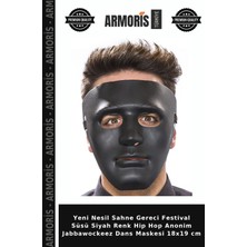 Armoris Yeni Nesil Sahne Gereci Festival Süsü Siyah Renk Hip Hop Anonim Jabbawockeez Dans Maskesi 18X19 cm