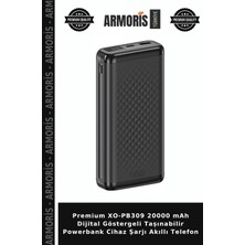 Armoris Premium XO-PB309 20000 Mah Dijital Göstergeli Taşınabilir Powerbank Cihaz Şarjı Akıllı Telefon