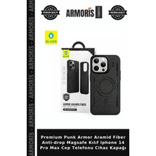 Armoris Premium Punk Armor Aramid Fiber Anti-Drop Magsafe Kılıf Iphone 14 Pro Max Cep Telefonu Cihaz Kapağı