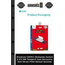 Armoris Premium Coteci Nintendo Switch 2 2'li Hd Temperli Cam Koruyucu Seti Ekran Filmi Konsol Koruma