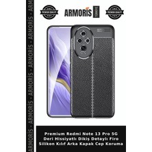 Armoris Premium Redmi Note 13 Pro 5g Deri Hissiyatlı Dikiş Detaylı Firo Silikon Kılıf Arka Kapak Cep Koruma