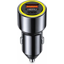 Str Store HP-AD06 Armor Series 55W Gan Çift Portlu Araç Şarj Adaptörü - Type-C Pd + Usb-A Hızlı Araç Içi Şarj Cihazı