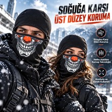 Bezos Unisex Şık Palyaço Desenli Balaklava Kışlık Tam Yüz Maske Termal Nefes Alan Esnek Kask Altı Boyunluk BZS10