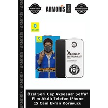Armoris Özel Seri Cep Aksesuar Şeffaf Film Akıllı Telefon iPhone 15 Cam Ekran Koruyucu