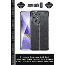 Armoris Premium Samsung A16 Deri Hissiyatlı Dikiş Detaylı Firo Silikon Kılıf Tarz Ürün Stil Sahibi Aksesuar