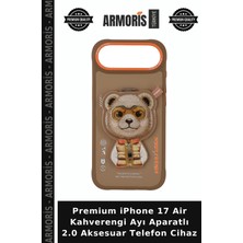 Armoris Premium iPhone 17 Air Kahverengi Ayı Aparatlı 2.0 Aksesuar Telefon Cihaz