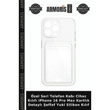 Armoris Özel Seri Telefon Kabı Cihaz Kılıfı iPhone 16 Pro Max Kartlık Detaylı Şeffaf Yuki Silikon Kılıf