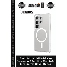 Armoris Özel Seri Mobil Kılıf Kap Samsung S24 Ultra Magsafe Ince Şeffaf Royal Kapak