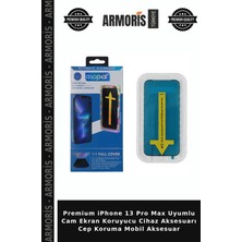 Armoris Premium iPhone 13 Pro Max Uyumlu Cam Ekran Koruyucu Cihaz Aksesuarı Cep Koruma Mobil Aksesuar