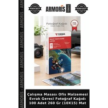 Armoris Çalışma Masası Ofis Malzemesi Evrak Gereci Fotoğraf Kağıdı 100 Adet 260 gr (10X15) Mat