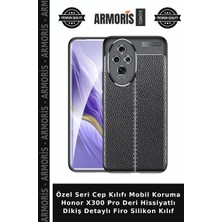 Armoris Özel Seri Cep Kılıfı Mobil Koruma Honor X300 Pro Deri Hissiyatlı Dikiş Detaylı Firo Silikon Kılıf