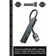 Armoris Premium HUB014A Usb-C (Usb-A) Çıkışı 3 Usb-A Sd Kart Girişli USB Çoklayıcı Aktarım Seyahat Bağlantı