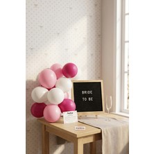 Partixa Bekarlığa Veda Bride To Be Süsleme Mini Set Siyah Keçe Yazı Panosu Standlı Balon Zincirli