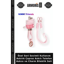 Armoris Özel Seri Sevimli Kullanım Askılık Çapraz Askılı Telefon Askısı ve Charm Bileklik Seti