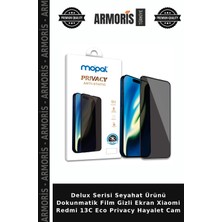 Armoris Delux Serisi Seyahat Ürünü Dokunmatik Film Gizli Ekran Xiaomi Redmi 13C Eco Privacy Hayalet Cam
