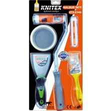 Bezos 5 Parça Boyacı Seti (Spatula, Kestirme Fırça, Yedek Rulo, Bant, 10 cm Fırça) BZS10