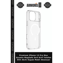 Armoris Premium iPhone 13 Pro Max Uyumlu Magsafe Sert Kılıf Telefon Stili Akıllı Kapak Mobil Aksesuar