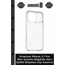 Armoris Premium iPhone 17 Pro Max Uyumlu Magsafe Sert Şeffaf Ekipman Cep Tasarım