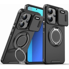 Str Store Xiaomi Redmi Note 13 Pro Plus Için Magsafe ile Uyumlu Kılıf Kamera Korumalı Sürgülü 360 Derece Dönebilen Stand Darbelere Karşı Dayanıklı Renkli Tank Kapak