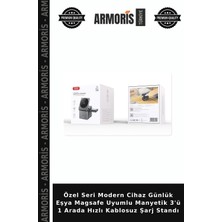 Armoris Özel Seri Modern Cihaz Günlük Eşya Magsafe Uyumlu Manyetik 3'ü 1 Arada Hızlı Kablosuz Şarj Standı