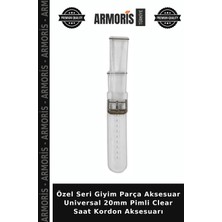 Armoris Özel Seri Giyim Parça Aksesuar Universal 20MM Pimli Clear Saat Kordon Aksesuarı