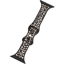 Str Store Apple Watch ile Uyumlu Leopar Desenli Silikon Kordon, Dokulu Oyma Tasarım, Series 10/11 42MM 45MM 44MM 46MM 41MM 40MM 38MM Se
