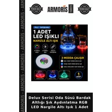 Armoris Delux Serisi Oda Süsü Bardak Altlığı Şık Aydınlatma Rgb LED Nargile Altı Işık 1 Adet