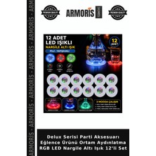 Armoris Delux Serisi Parti Aksesuarı Eğlence Ürünü Ortam Aydınlatma Rgb LED Nargile Altı Işık 12’li Set