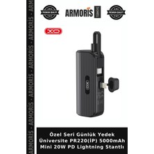 Armoris Özel Seri Günlük Yedek Üniversite PR220(İP) 5000MAH Mini 20W Pd Lightning Stantlı