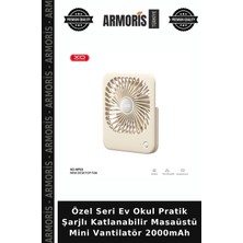 Armoris Özel Seri Ev Okul Pratik Şarjlı Katlanabilir Masaüstü Mini Vantilatör 2000MAH