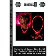Armoris Delux Serisi Konser Süsü Parlak Takı Fosforlu Yıldız Parti Kolyesi – Neon Işıklı Kolye Kırmızı Renk