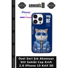 Armoris Özel Seri Şık Aksesuar Stil Sahibi Cep Kılıfı 2.0 iPhone 15 Kılıf 3D