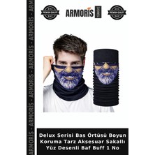 Armoris Delux Serisi Bas Örtüsü Boyun Koruma Tarz Aksesuar Sakallı Yüz Desenli Baf Buff 1 No