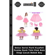 Armoris Delux Serisi Parti Kıyafeti Pembe Renk Tütü Etek Bale Eteği Çocuk Bebek Boy