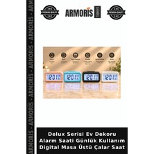Armoris Delux Serisi Ev Dekoru Alarm Saati Günlük Kullanım Digital Masa Üstü Çalar Saat