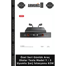 Armoris Özel Seri Günlük Araç Otolar Tesla Model Y / 3 Uyumlu Şarj Istasyonu 62W